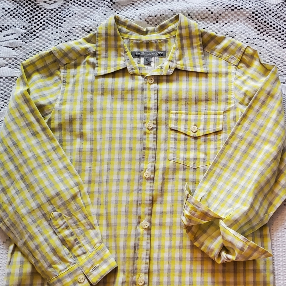 Bonpoint 🍒 boys button down, spring colors